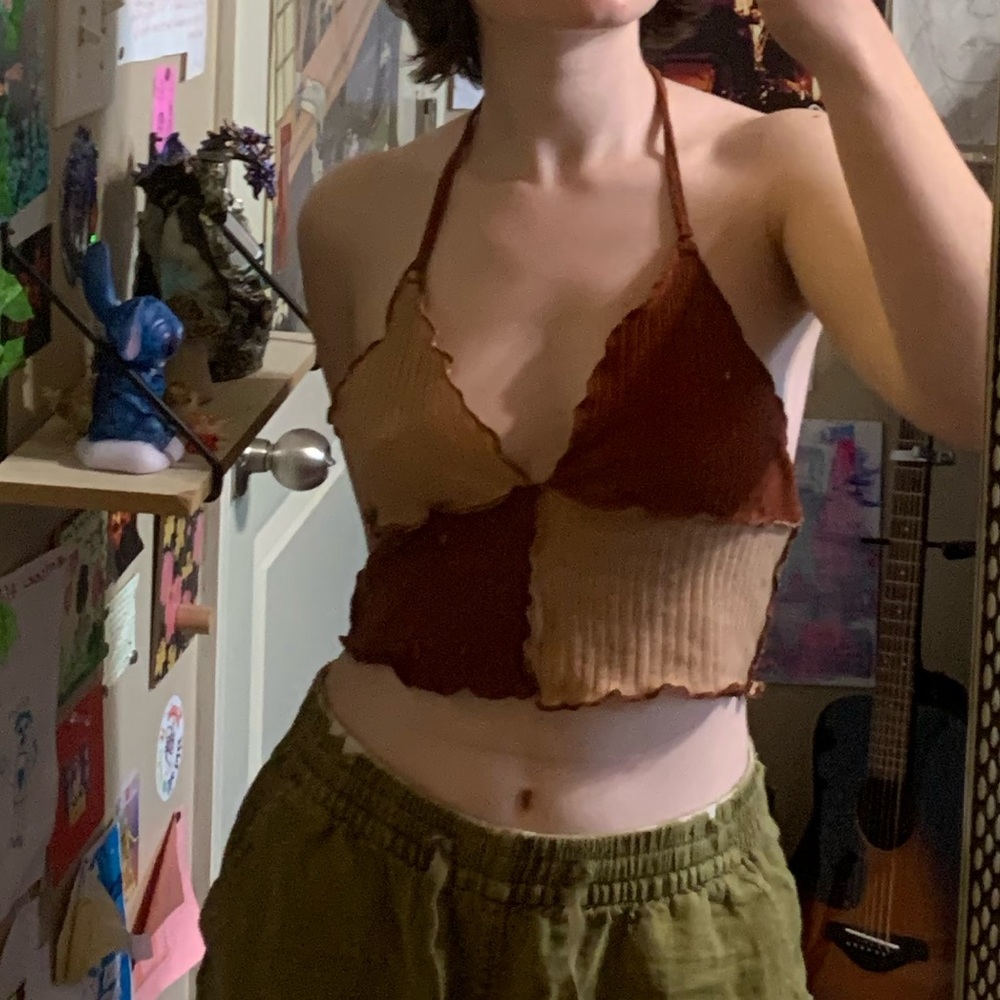 Cropped backless tank top